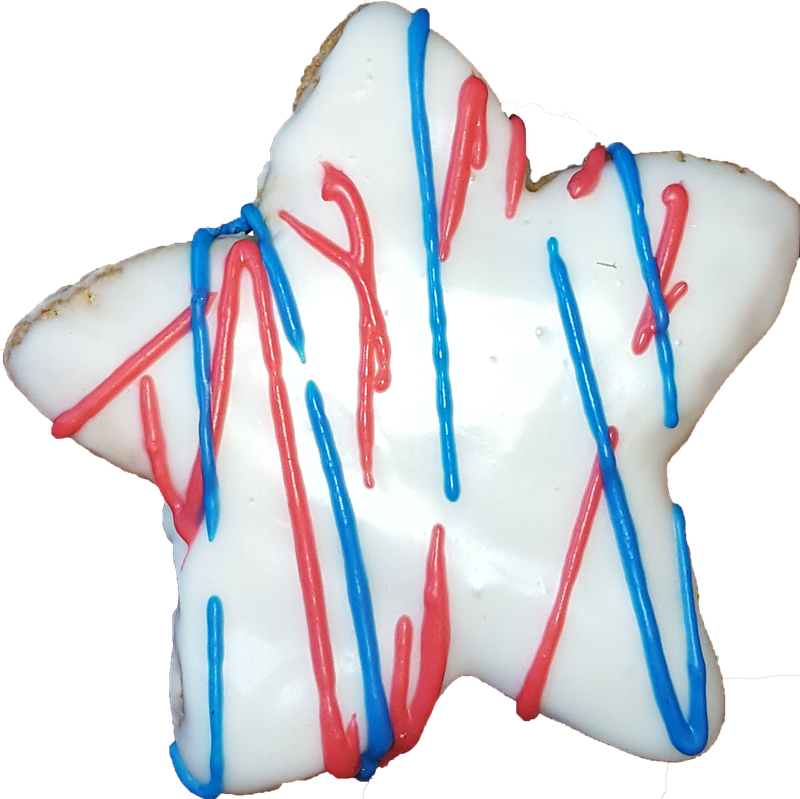 Star Cookie - Drizzled Red, White & Blue
